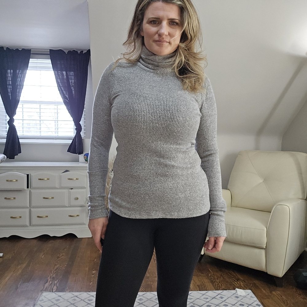 Fifteen Twenty Ribbed Turtleneck Top